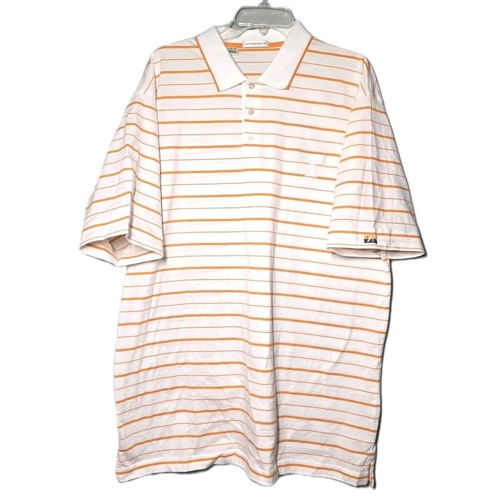 Cutter & Buck Mens Sz XL Polo Shirt Tennessee Vols White Embroidered PIMA Cotton